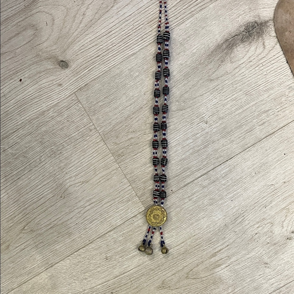 Gold and Multicolor Beaded Necklace
